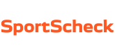 Das Bild zeigt das Logo von SportScheck in orange.